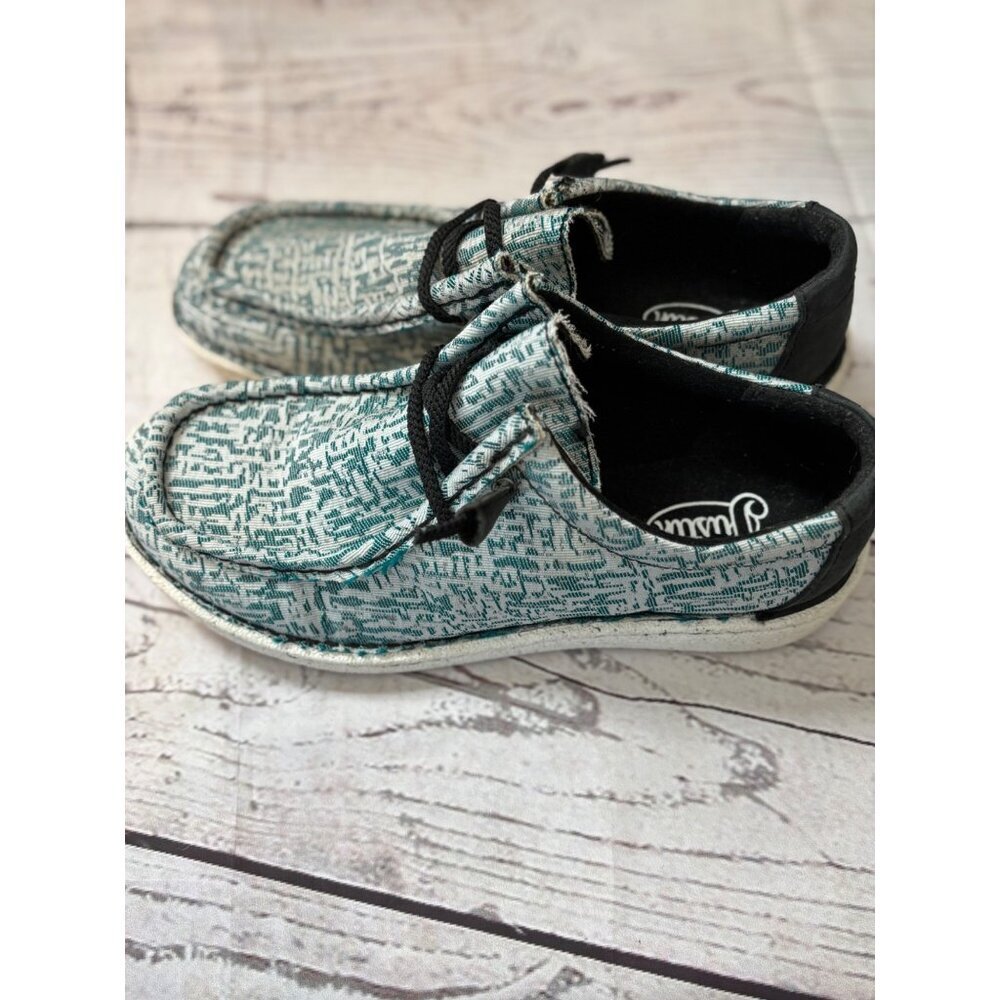Justin Womens Size 7.5M Casual Slip-On Shoes Style 3345 Leather & Fabric Upper - Picture 3 of 9